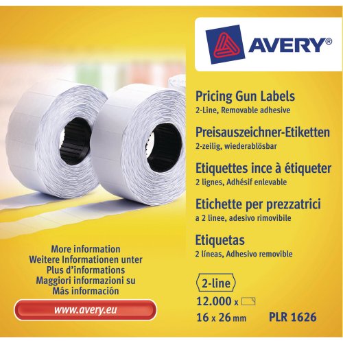 Hintaetikettirulla Avery 26 x 16mm irtoava liima 10kpl, hinta 40,35€