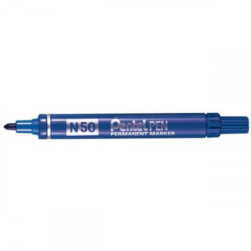 Huopakynä Pentel n50 pyöreä 1-2 mm permanent sininen, hinta 1,88€