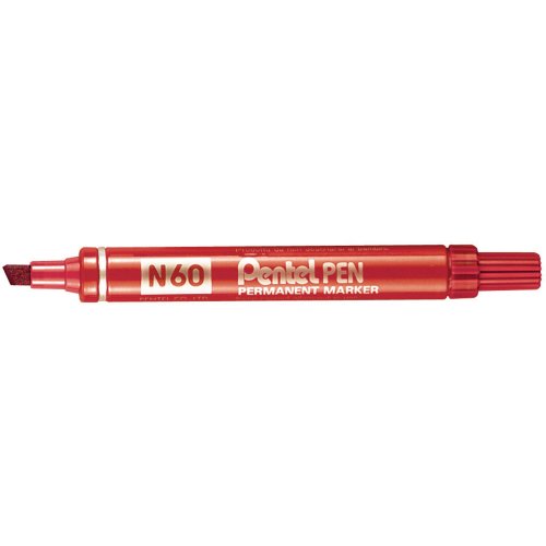 Huopakynä Pentel n60 viisto 1-5 mm permanent punainen, hinta 2,21€