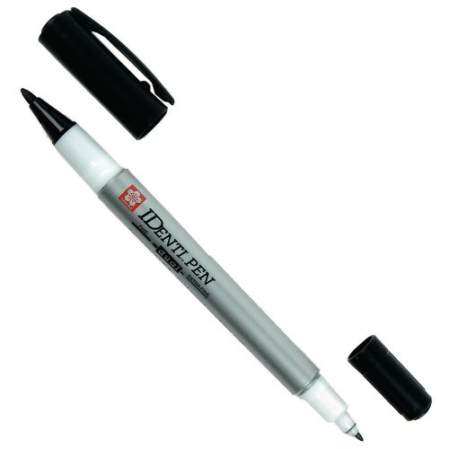 Huopakynä Sakura identi pen kaksipäinen permanent pyöreä 0,5/1mm musta, hinta 4,18€