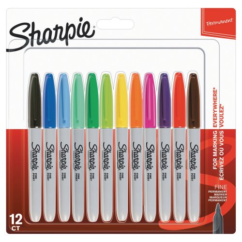 Huopakynä Sharpie fine pyöreä 0,9mm värilajitelma 12kpl, hinta 23,41€