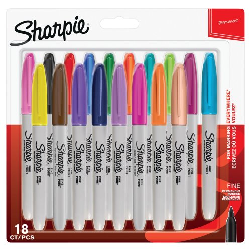 Huopakynä Sharpie fine pyöreä 0,9mm värilajitelma 18kpl, hinta 44,46€