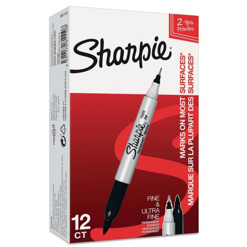 Huopakynä Sharpie kaksikärkinen musta, hinta 5,81€