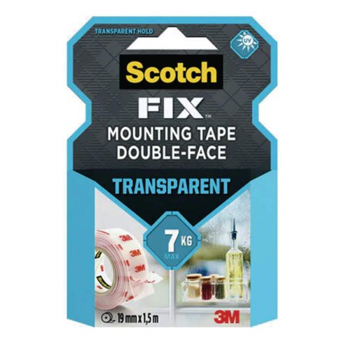 Kiinnitysteippi Scotch-fix™ kaksipuolinen läpinäkyvä 19mm x 1,5m, hinta 8,44€