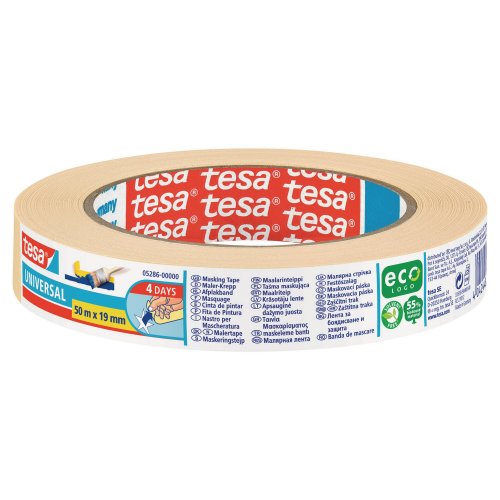 Maalarinteippi Tesa® 5286-0 liuotteeton 19mm x 50m, hinta 3,29€