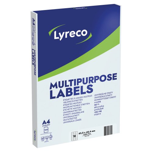 Monitoimitarra Lyreco 63,5 x 46,6mm 18-osainen 1800kpl, hinta 17,10€