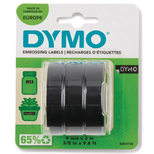 Nauha Dymo® 9mm x 3m musta kohokirjoitintarra 3kpl, hinta 7,03€
