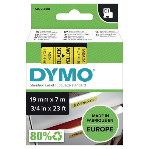 Nauha Dymo® d1 19mm x 7m musta/keltainen, hinta 22,50€