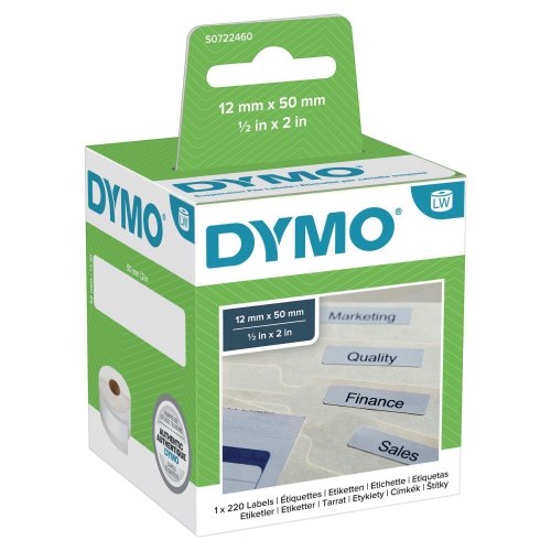 Nauha Dymo® lw 50 x 12mm riippukansiotarra, hinta 14,08€