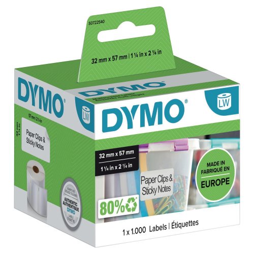 Nauha Dymo® lw 57mm x 32mm yleistarra 1000kpl, hinta 33,20€