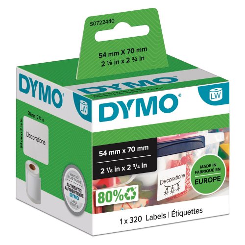 Nauha Dymo® lw 70mm x 54mm yleistarra 320kpl, hinta 28,68€