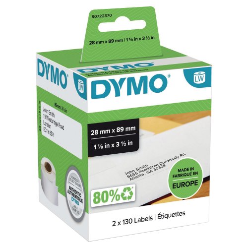 Nauha Dymo® lw 89 x 28mm osoitetarra 2kpl, hinta 15,27€