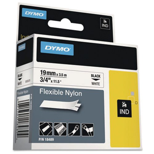 Nauha Dymo® rhino™ 19mm x 3,5m nailon valkoinen, hinta 25€