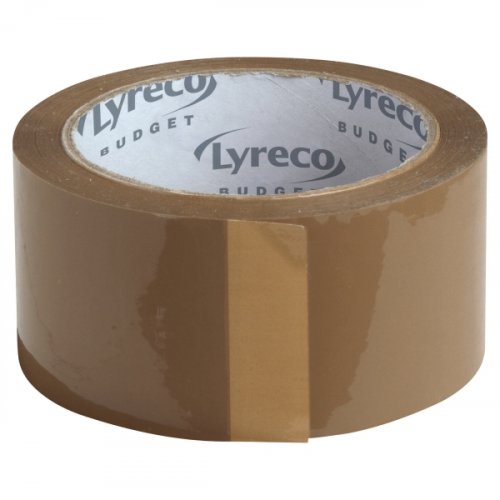 Pakkausteippi Lyreco budget pp 50mm x 66m ruskea 6kpl, hinta 8,64€