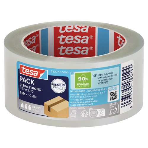 Pakkausteippi Tesa® 58297 pet 50mm x 66m kirkas, hinta 11,31€