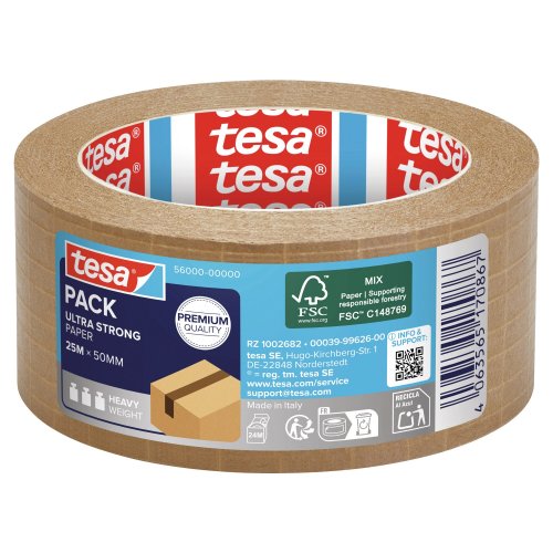 Paperiteippi Tesa® 56000 50mm x 25 m ruskea, hinta 8,09€