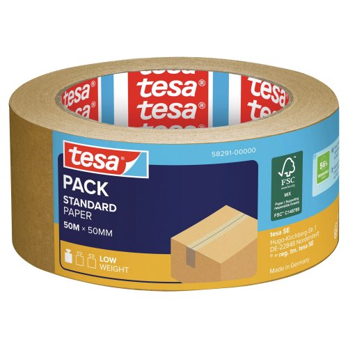Paperiteippi Tesa® 58291 paper standard 50mm x 50m ruskea, hinta 6,78€