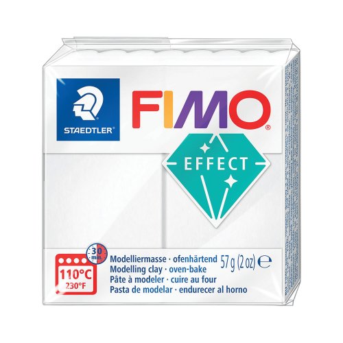 Staedtler fimo effect muovailumassa, 57 g, 014 valkoinen läpinäkyvä, hinta 2,70€