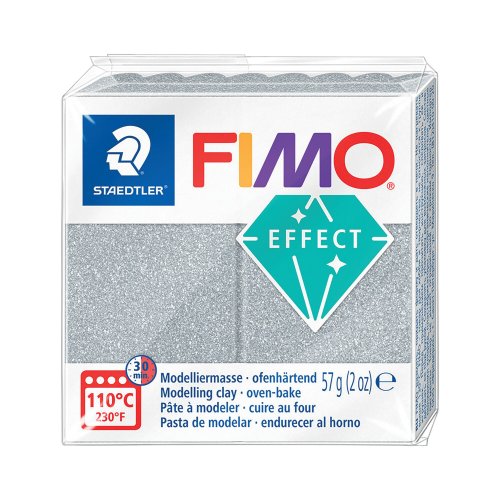 Staedtler fimo effect muovailumassa, 57 g, 812 glitter hopea, hinta 2,70€
