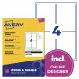 Tarra Avery l4774 heavy duty 99,1 x 139mm 4-osainen valkoinen 80kpl