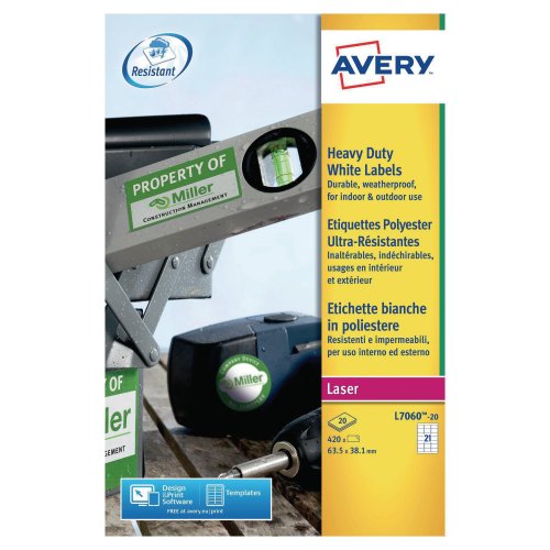 Tarra Avery l7060 heavy duty 63,5 x 38,1 mm, hinta 53,18€
