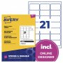 Tarra Avery l7060 heavy duty 63,5 x 38,1 mm