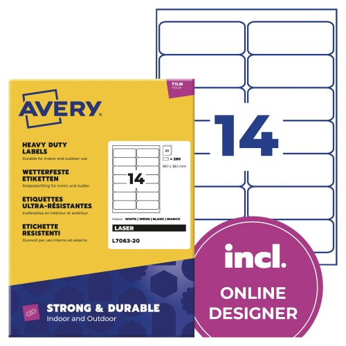 Tarra Avery l7063 heavy duty 99,1 x 38,1 mm, hinta 83,21€