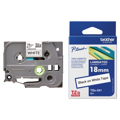 Tarranauha Brother tze-241 18mm musta/valkoinen, hinta 17,27€