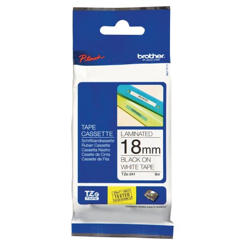 Tarranauha Brother tze-241 18mm musta/valkoinen, hinta 16,93€