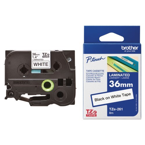 Tarranauha Brother tze-261 36mm musta/valkoinen, hinta 27,78€