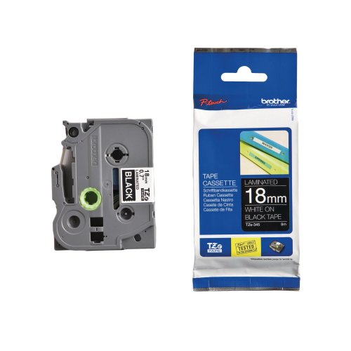 Tarranauha Brother tze-345 18mm valkoinen/musta, hinta 20,34€