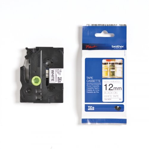 Tarranauha Brother tze-n231 12mm musta/valkoinen, hinta 11,93€
