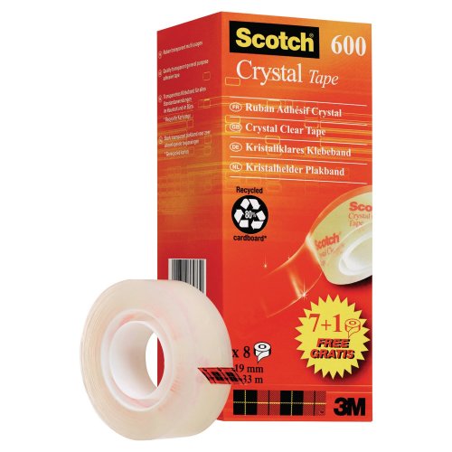 Teippi Scotch® 600 crystal 19mm x 33m 8kpl, hinta 21,51€
