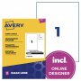 Tulostustarra Avery l7567 a4 210 x 297mm, 1-osainen kirkas 25kpl